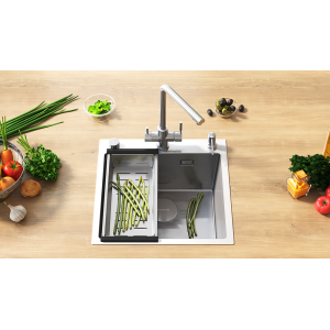 Кухонная мойка ULGRAN Steel 500 × 500 Брашированная сталь